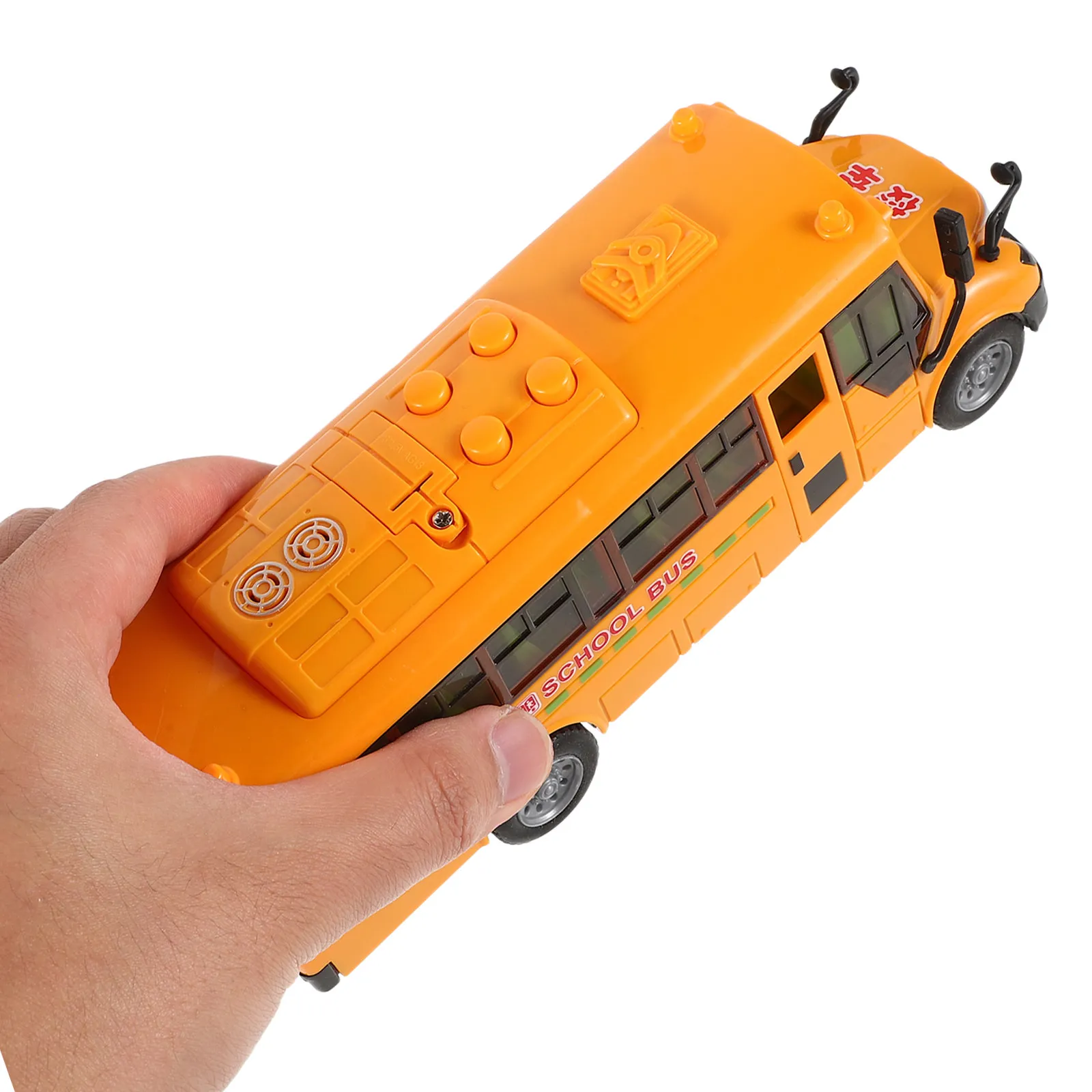

School Bus Car Portable Kids Inertia Plaything Simulation Door Opening Music Function Safe Material Children Entertainment