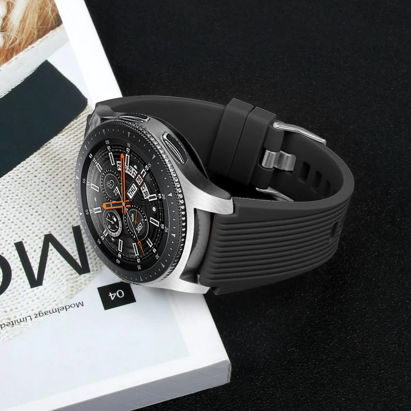 Armband Compatibel Met Samsung Galaxy Horloge 46 Mm Siliconen Zwart