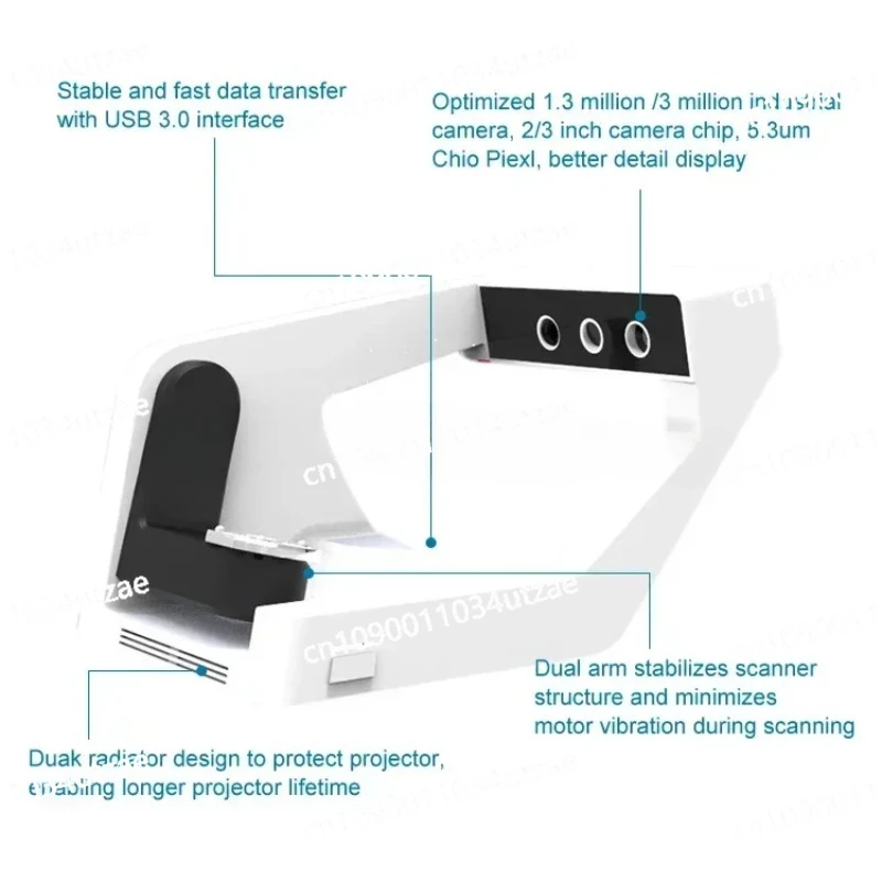 3D Blu-ray Demo Machine Texture Tooth Scanner QScan Pro OEM DesktopLab Scanner