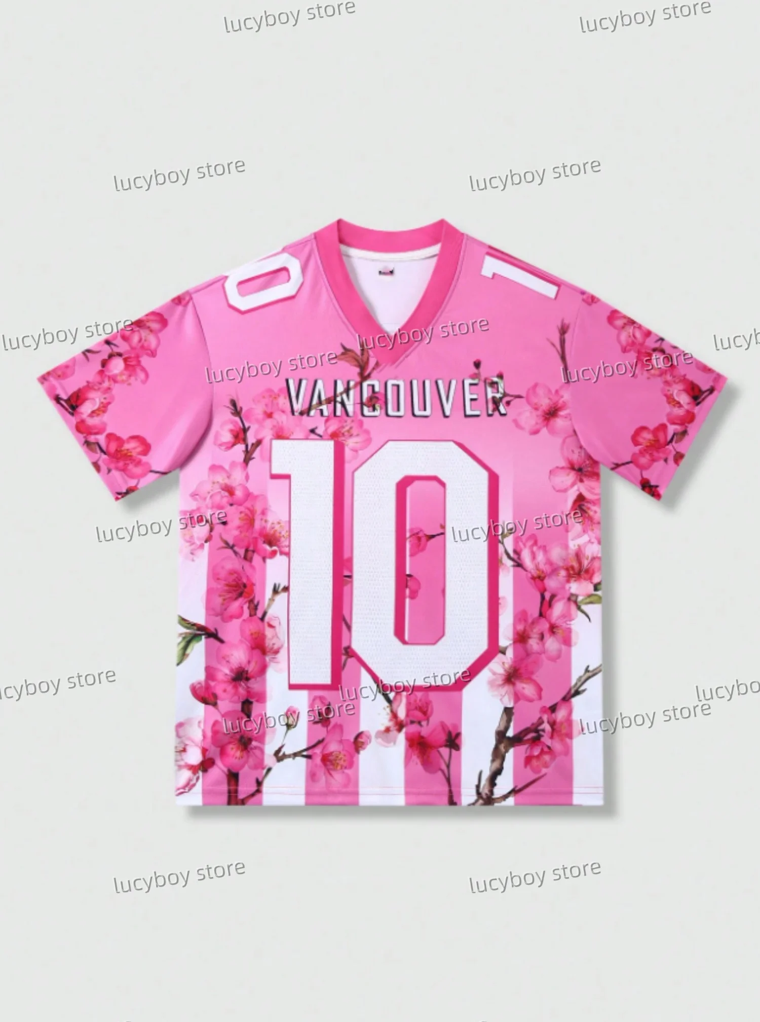 

Mens Number 10 Peach Blossom Print T-Shirt Man Short Sleeve Sport Wear Jersey T-Shirt Vintage Oversize Striped Tees Men Clothes