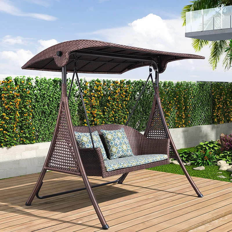 

Swing outdoor courtyard rocking chair garden swing hanging chair villa hammock double iron outdoor swing chair