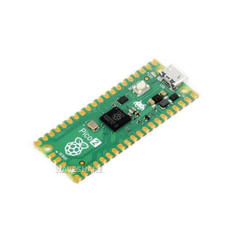 Raspberry Pi Pico 2 Microcontroller Board, Based on Official RP2350 Chip, Dual-core & Dual-architecture Design, Various Developm