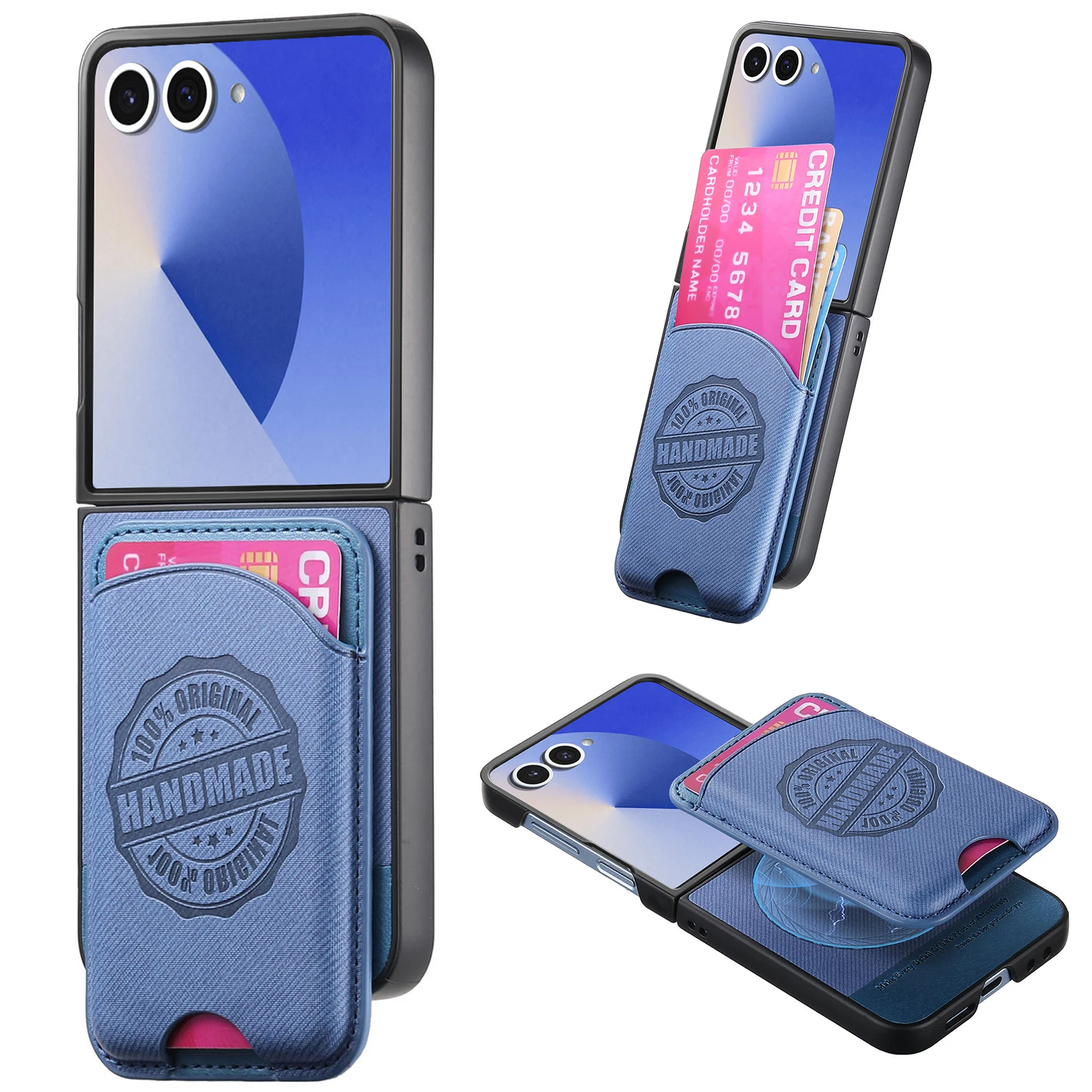 

2 in 1 Magnetic Cards Solt Wallet Cowboy Case For Samsung Galaxy Z Flip 7 6 5 4 3 5G Detachable Bag Flip7 Flip6 Flip5 Cover