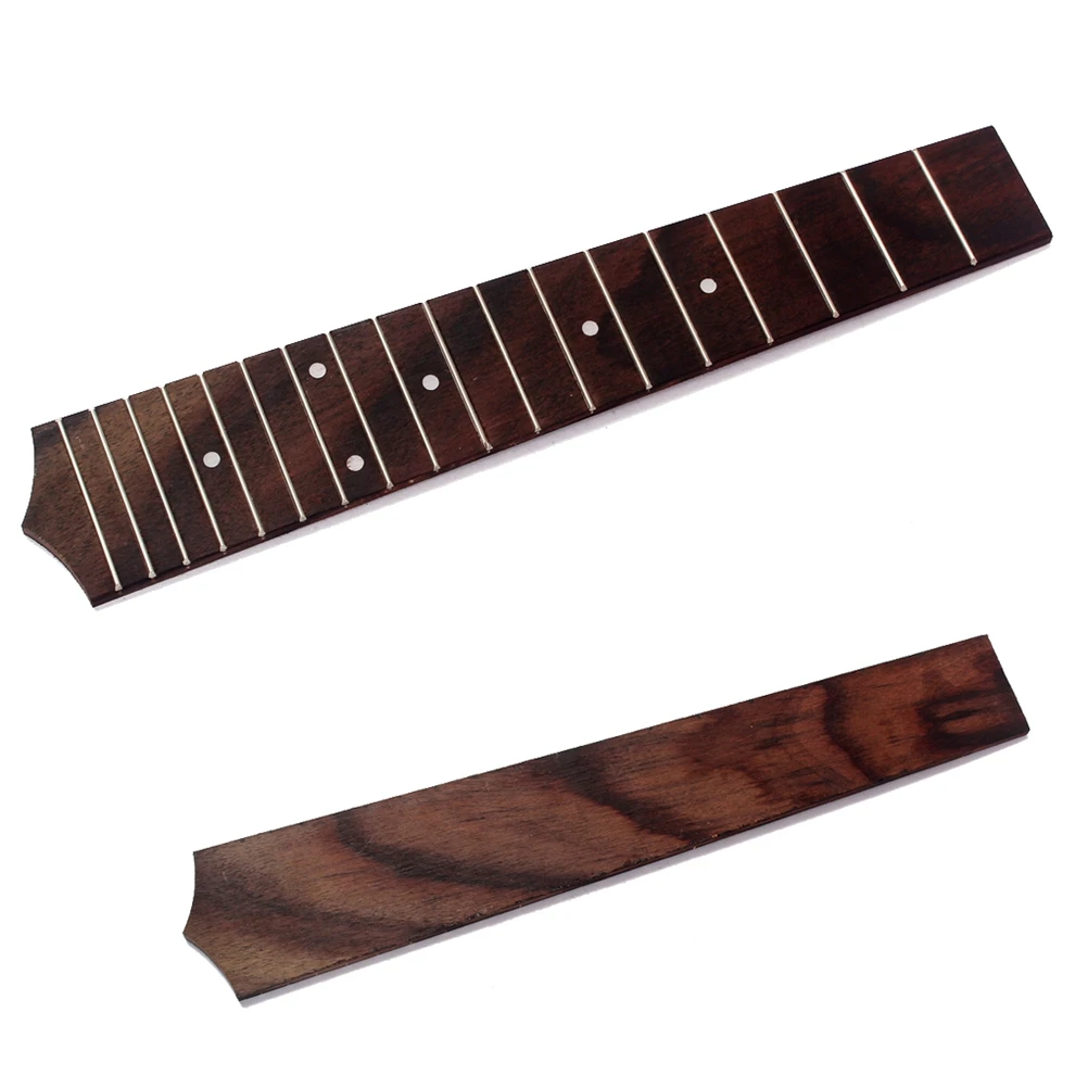 

23 Inch Ukulele Replacement Fingerboard 18 Frets White Dots Inlay Smooth High Density Wood Classic Style Long Lifespan