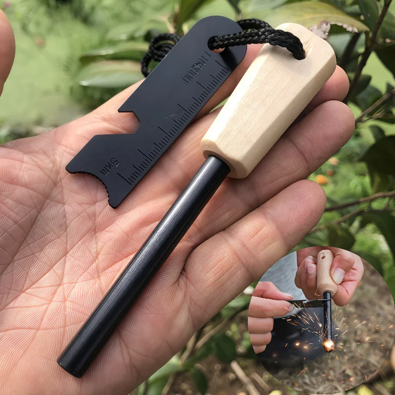 

Portable Outdoor Survival Magnesium Flint Rod Fire Starter Portable Emergency Firesteel Kit Lighters Smoking for Camping Hiking