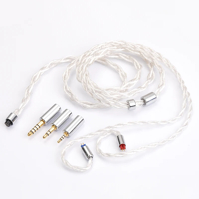 5nocc silver plated 4.4mm 3.5mm 2.5mm three in one headset upgrade cable DIY ie900 ie300 ie500 mmcx 0.78 d9200 qdc ie80s