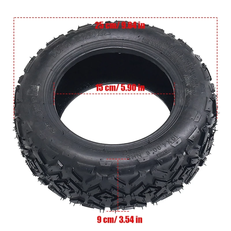 Tubeless Tire 10X4.00-6 ATV EVO Electric Scooter Tyre Vehicle Electric Scooter Accessories Tire Quad OFF-Road 10*4.00-6