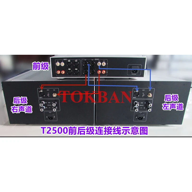 Tokban 1 Pair Goldmund Telos 2500 Mono Power Amplifier 500w High-power Class AB Amp Fully Balanced XLR HIFI Amplifier Audio