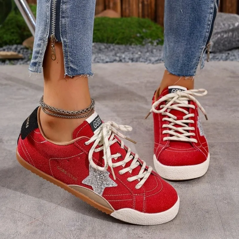 Retro Genuine Leather Deqin Shoes Women Sneakers 2025 New Style Versatile Worn-In Flat Bottom Casual Sports Women Flats Shoes - view 2