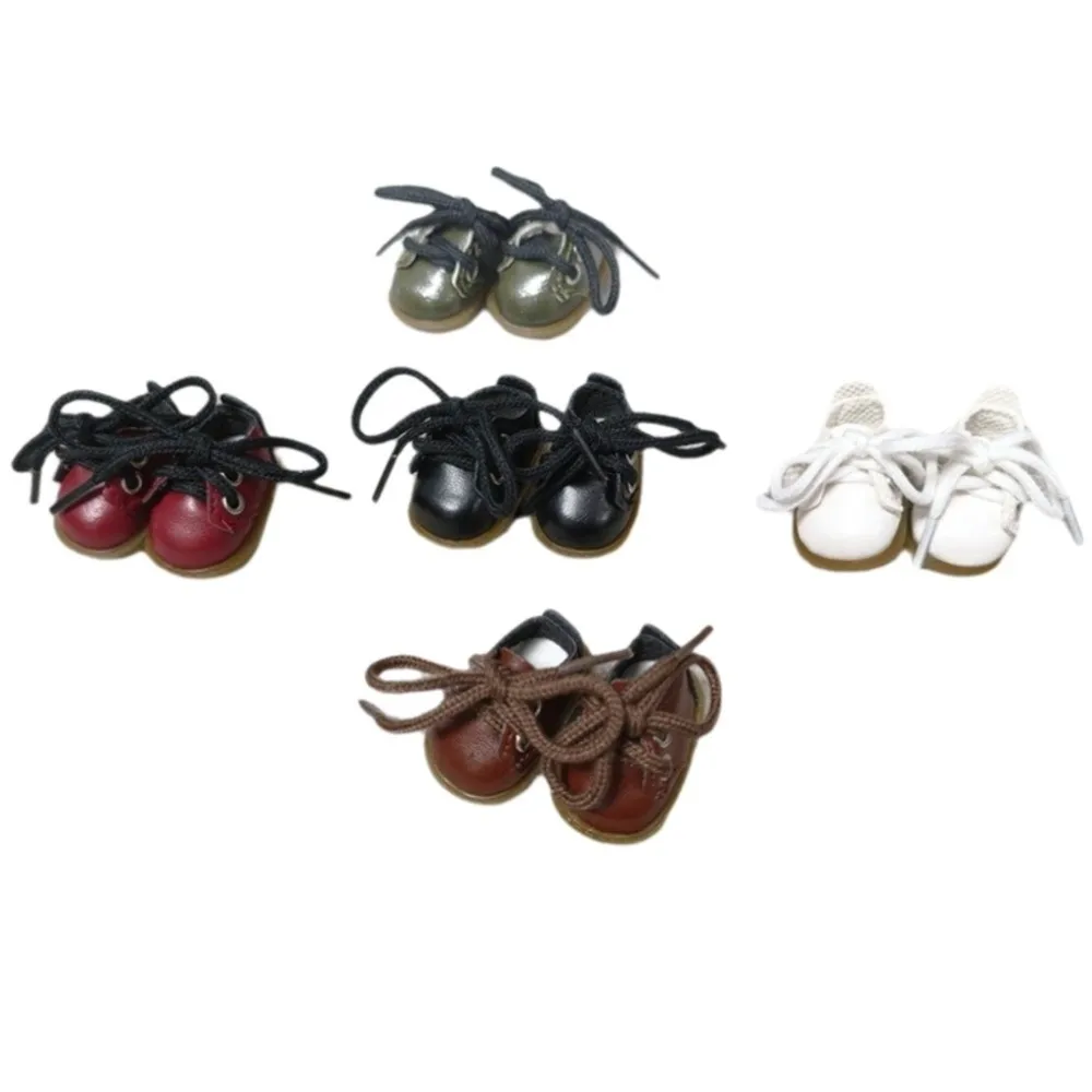 Accesorios de moda 3,8*2,2*2,4 CM zapatos de muñeca BJD zapatos de cuero con suela Oxford zapatos de muñeca de cuero con cordones conjunto de repuesto casa de juego
