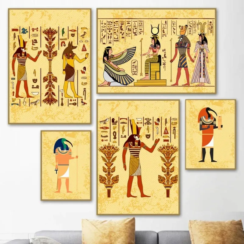 Egyptian Pyramid Mural Cleopatra Queen Wall Art Canvas Painting Nordic Posters and Prints Wall Pictures for Living Room Decor