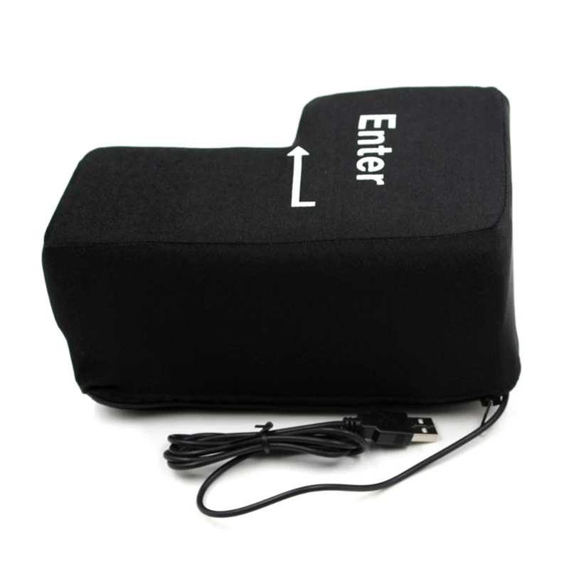 DN59 Anti-Stress Computer Huge Enter Key Big USB Keyboard Vent Button Pillow Desktop Stress Reliever Cushion