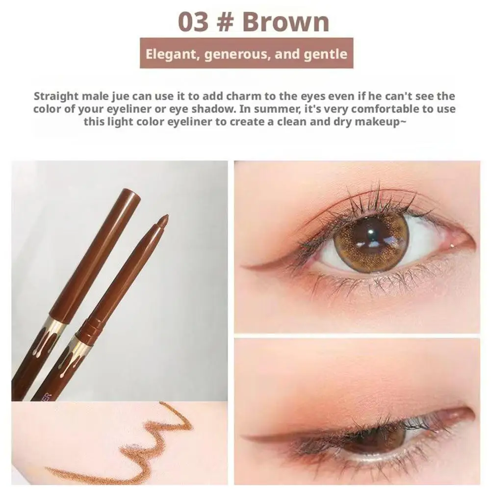 Waterdicht Zwart Bruin Eyeliner Gelpotlood Ultrafijn Natuurlijk Zacht Vlekvrij Zwart Bruin Eyeliner Pen Make-up Voor Ogen