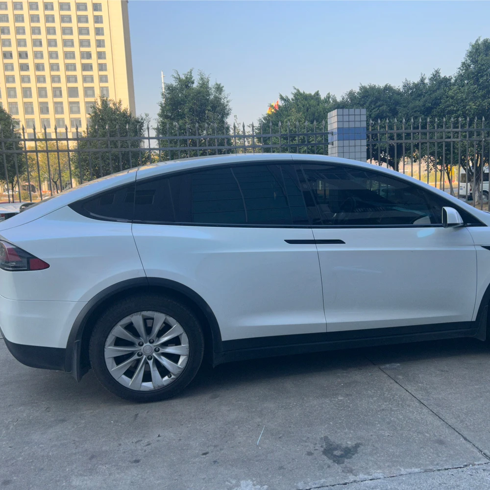 For Tesla Model X 2016-2020 SUV Window Chrome Delete Blackout ABC Pillars Glossy Black Stickers