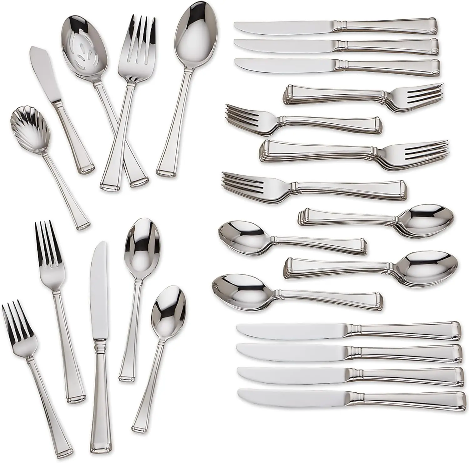 

45-Piece Flatware Set, 6.70 LB, Stainless