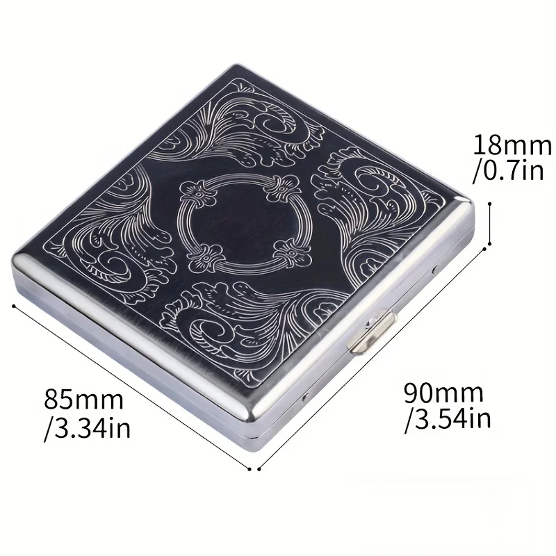 1Pc Cigarette Case - Vintage Cigarette Case Double sided Spring Clip Open Pocket Bracket Suitable for 20 Cigarettes