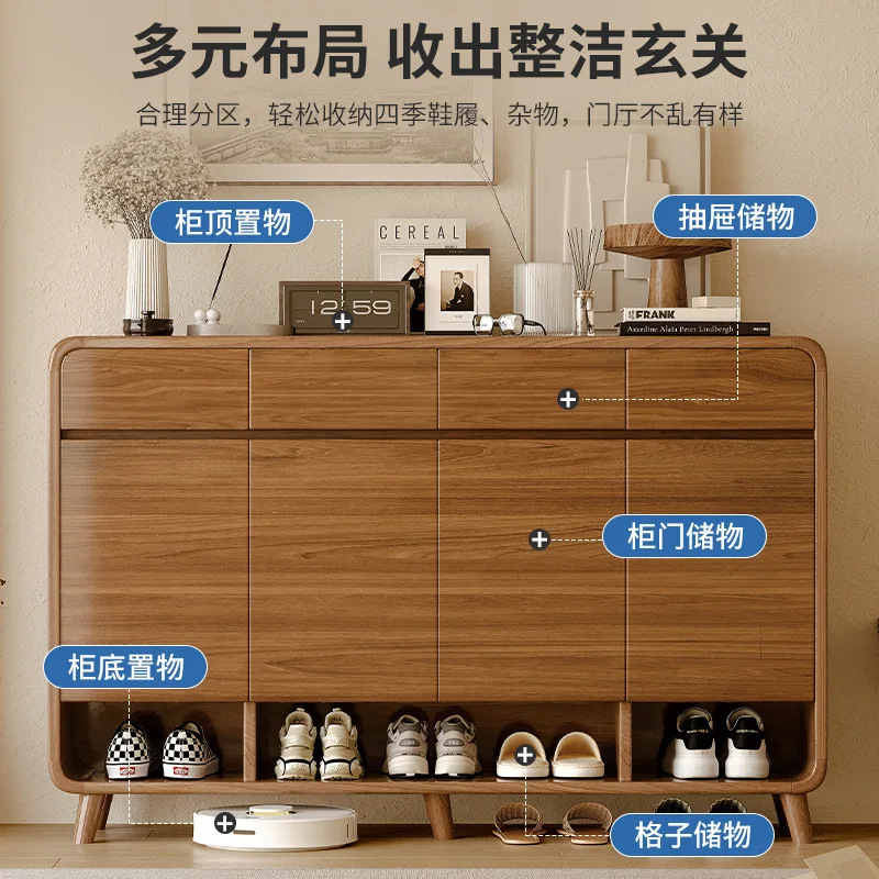 Shoe cabinet, indoor storage cabinet at the entrance of the home, integrated with the wall to enter