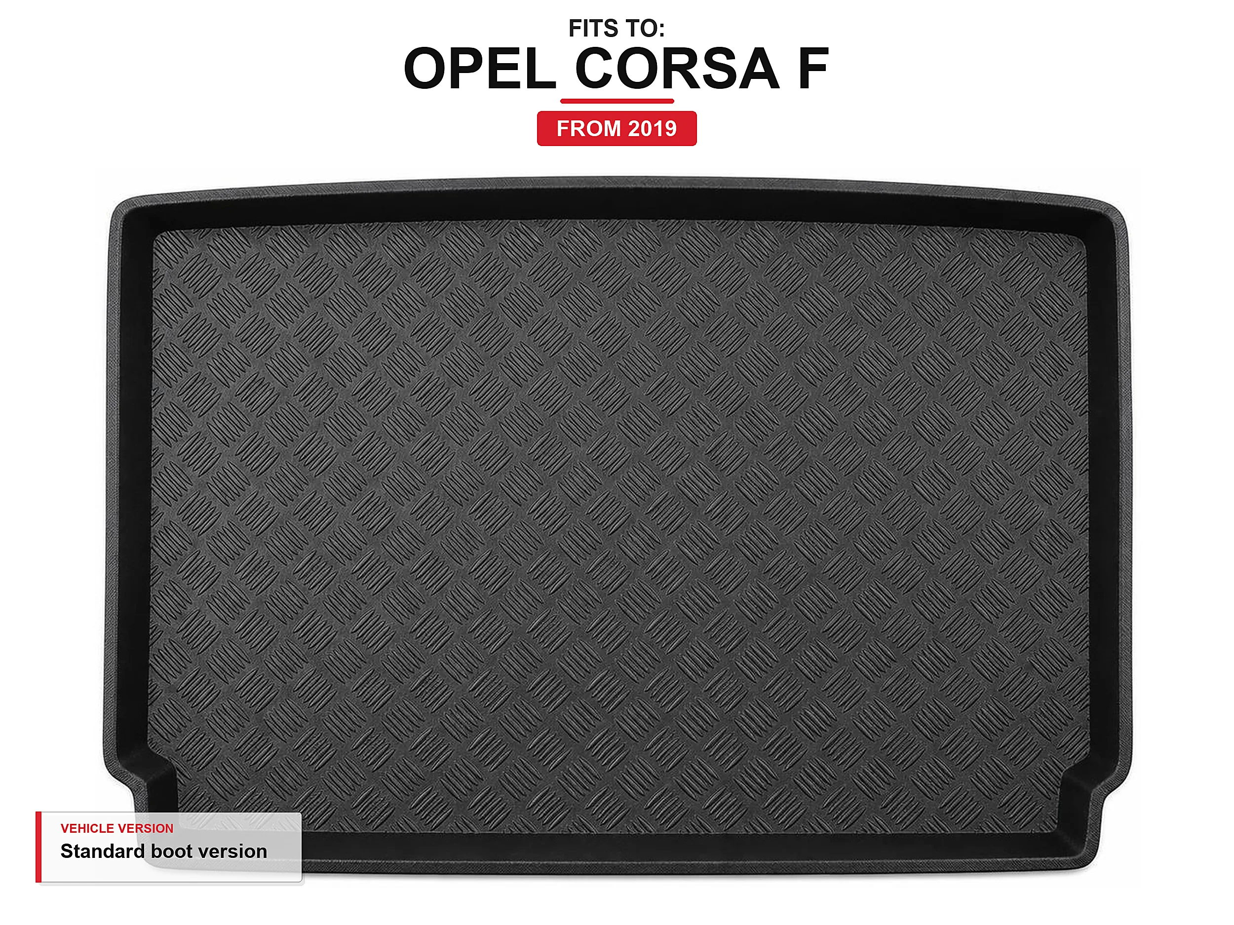 Kofferbakmat met rand voor: Opel Corsa F 2019-