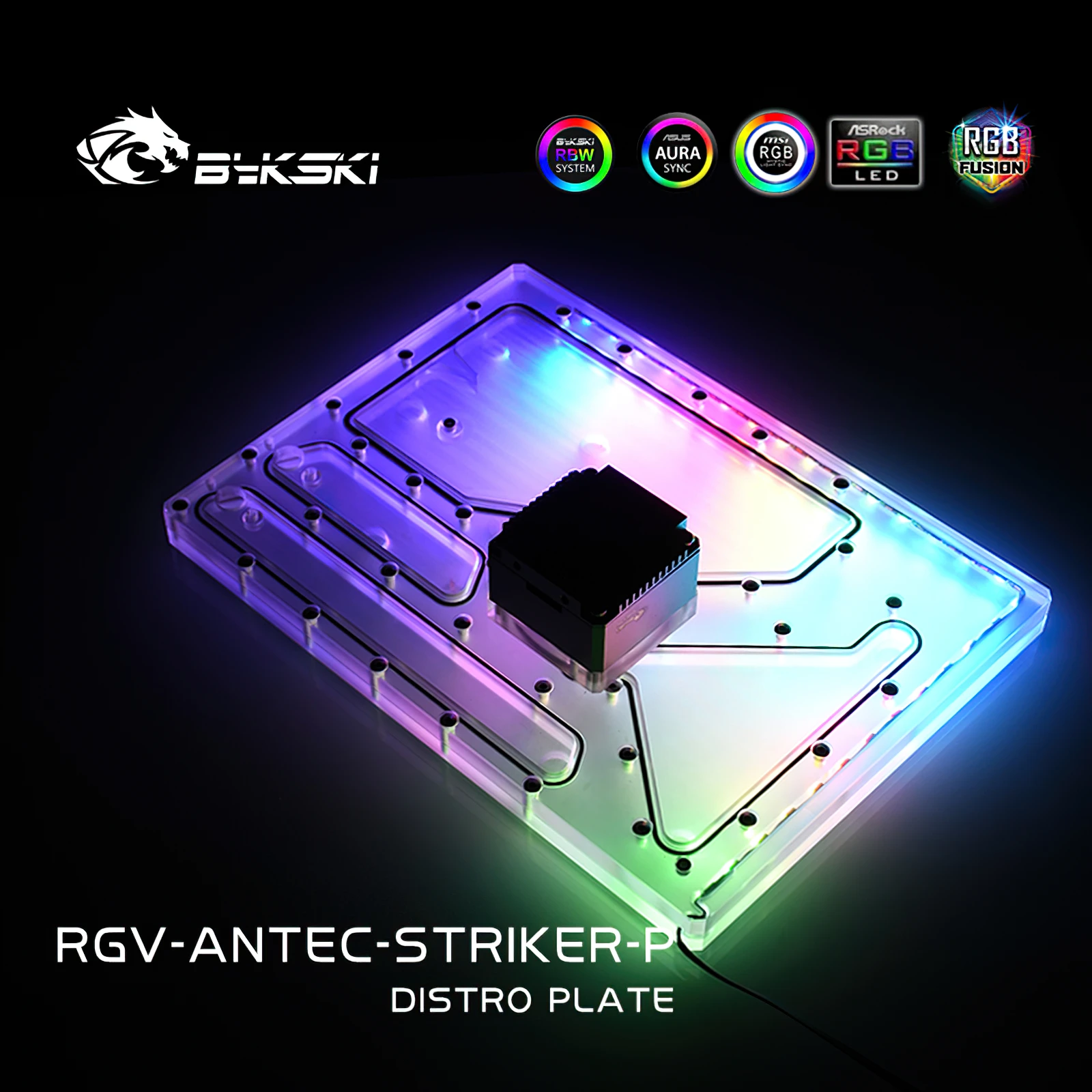 Bykski-Placa de refrigeración por agua RGB, depósito para chasis ANTEC Striker, rgv-antec-striker-p