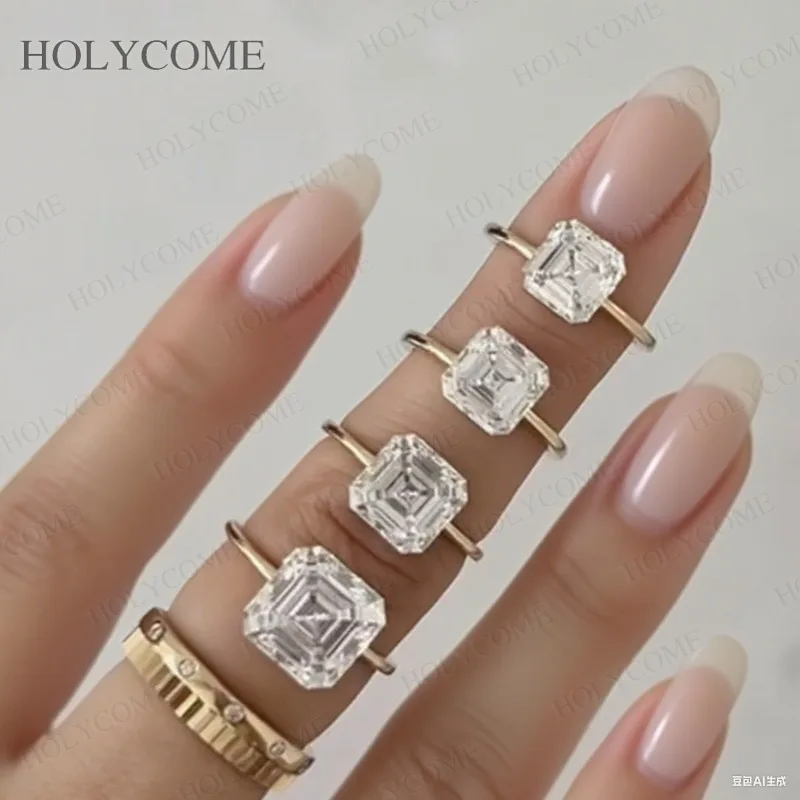 

Customizable 10K 18K Gold Rings Multiple Shapes Diamond Band Engagement Ring 1CT-5CT D VVS1 Moissanite Lab Grown Diamond Rings