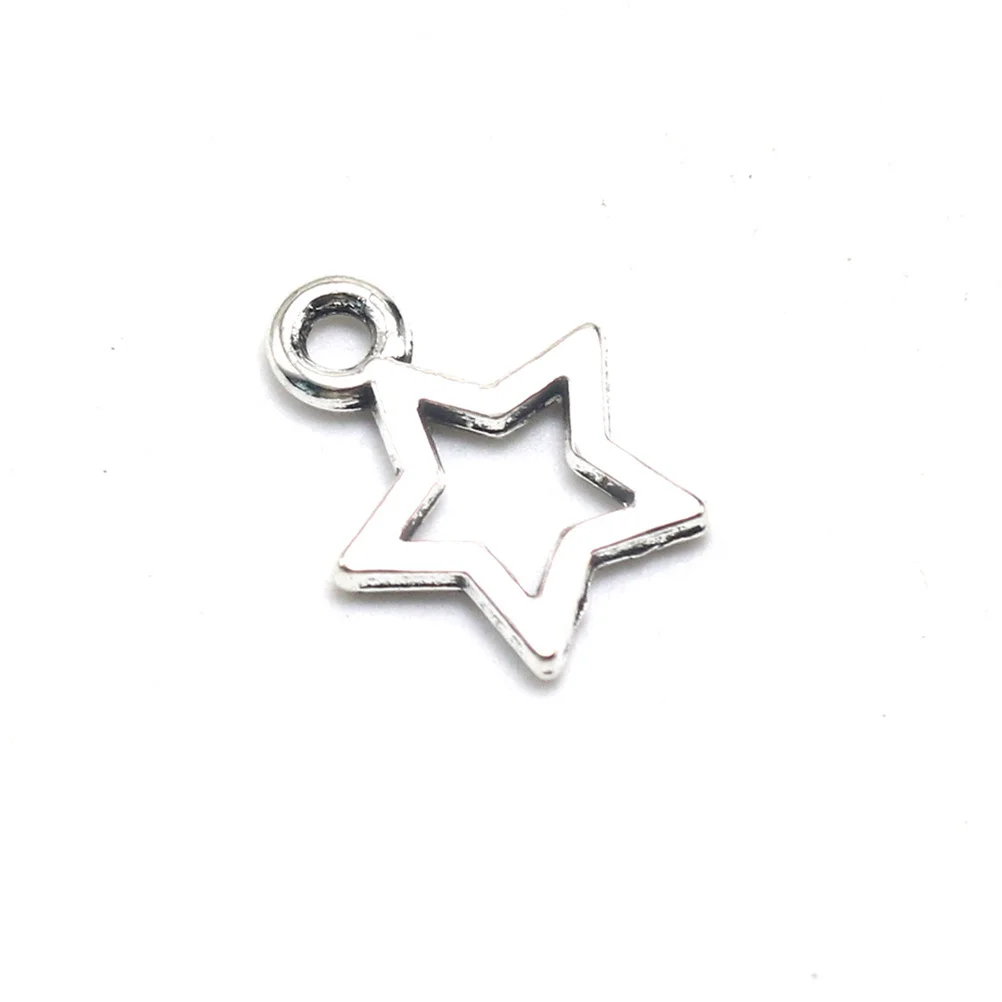 

100Pcs Alloy Pentagram Pendants Charms DIY Necklace Bracelet Earrings Jewelry Making Accessories Silver Alloy Pendant Charm