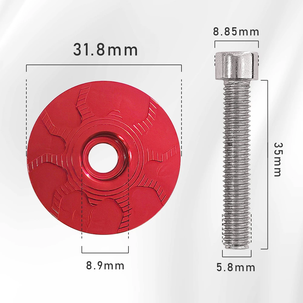 KRSEC Fahrrad Vorbau Abdeckung Aluminium Legierung Headset Top Cap MTB Fahrrad Vorbau Kappe Anzug Für Road Mountain 1-1/8'' Gabel – Detail 2