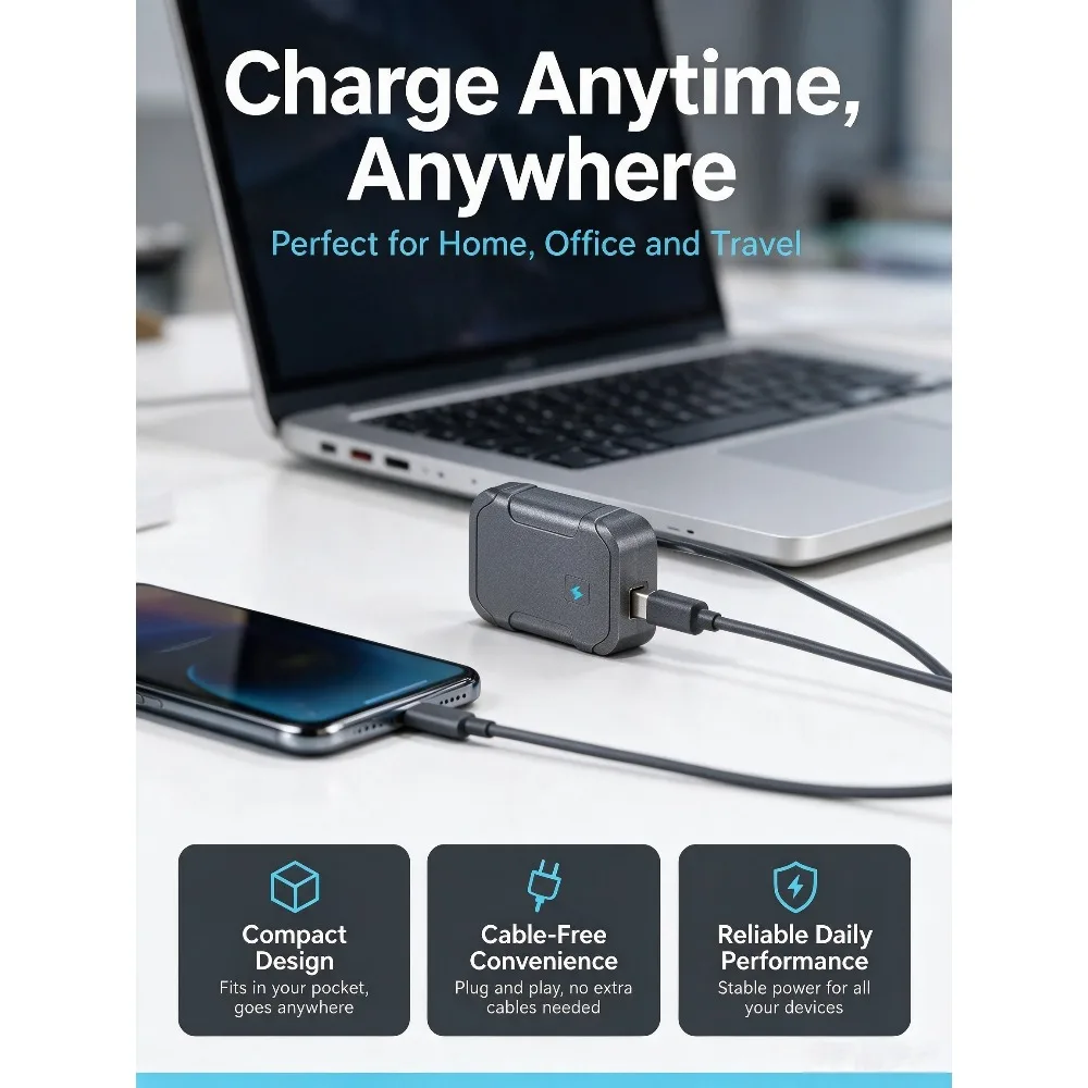 140W Intelligent Separator Fast Charger Full Overcharge Protection Automatic Power Shut Down Adapter for Type-C Devices image 3