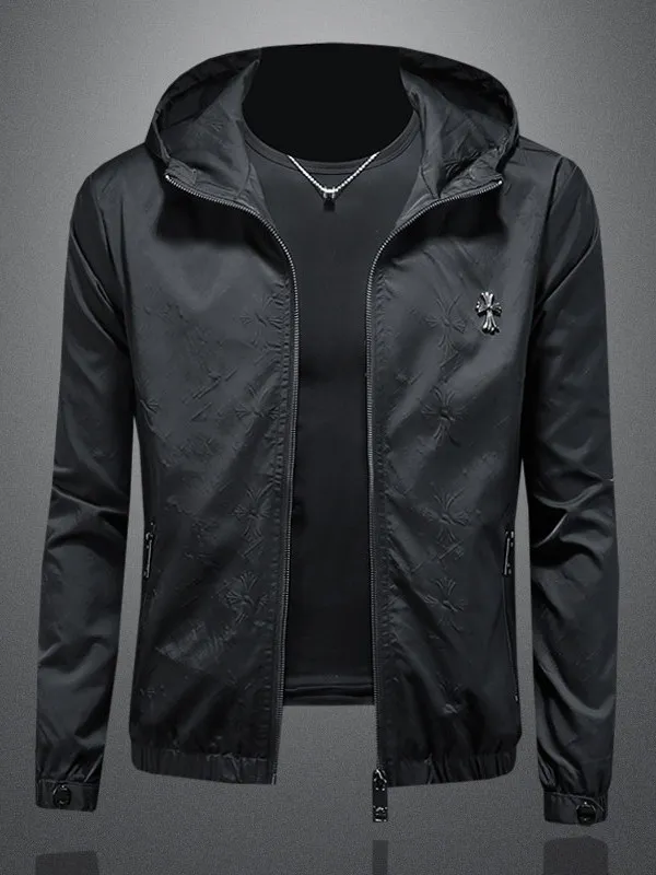 

Мужская повседневная толстовка-куртка весна 2026: новинка, элитный бренд, с эмблемой креста, большие размеры, ветрозащитная, из полиэстера и нейлона, уютная.