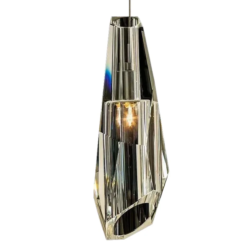 Modern Luxury Creative Diamond Crystal Pendant Lamp For Bedroom Bedside TV Wall Restaurant Bar Showroom Copper Hanging Light