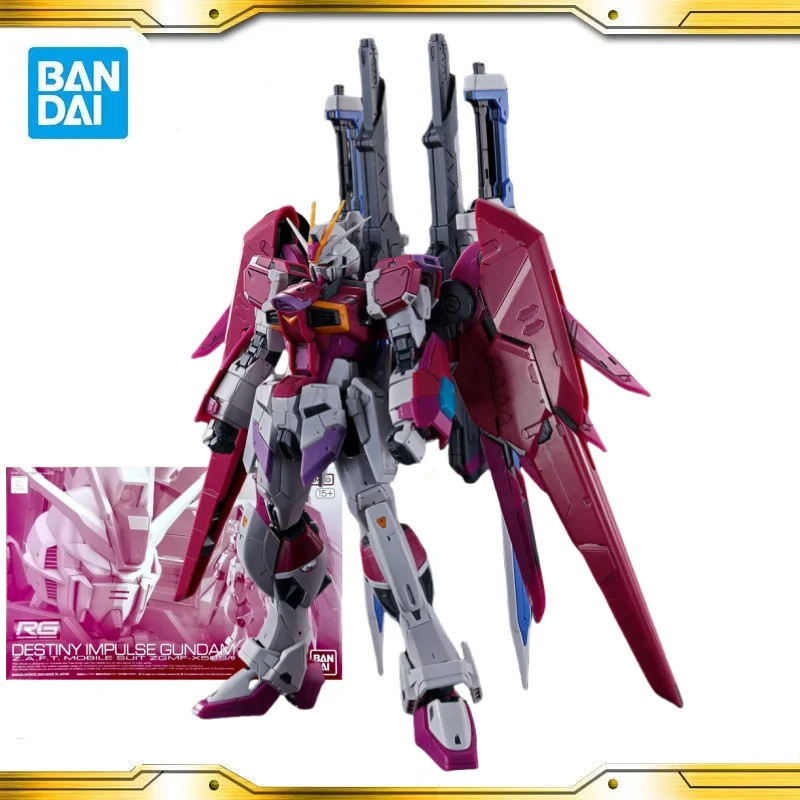 In Stock Original Bandai GUNDAM  RG 1/144 Purple Destiny Impulse PVC Anime Figures Collector Action Figures Model Boy Toys Gift