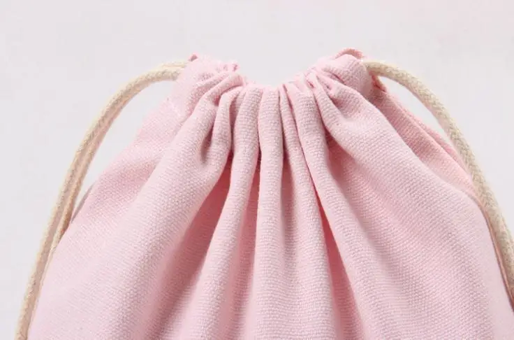 Pink Canvas Drawstring Bags Cotton Storage Bags Laundry Favor Holder Fashion Jewelry Pouches Gift Bags Wholesale