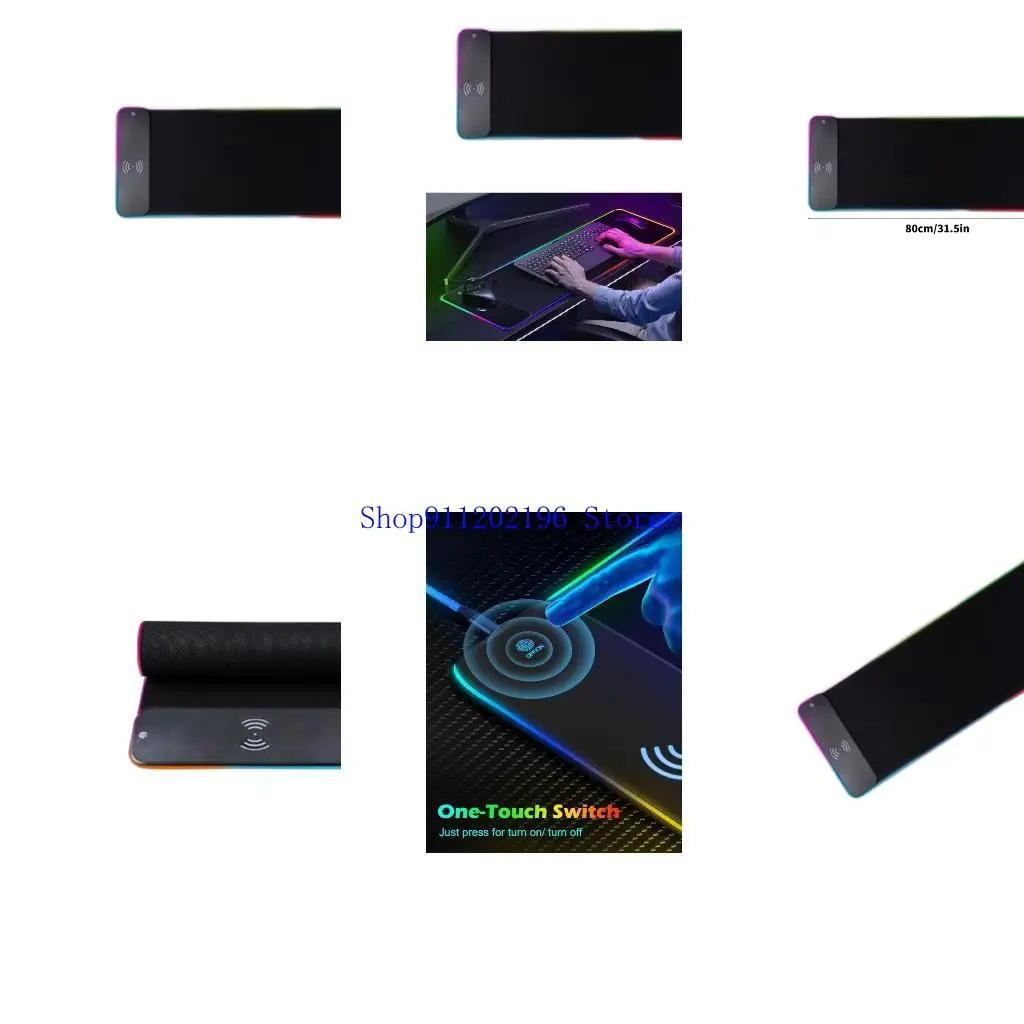 

P82A Mouse Pad LED Gaming Mousepad LED Large Game Mouse Pad 15W Wireless Charging