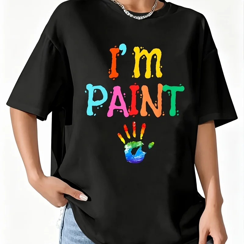 I Am a Cute Couple Valentine's Day My Love Finger Painting Women's 100% Cotton T-Shirt Short Sleeve Top Casual Round Neck Fun Print Tee S-5Xl