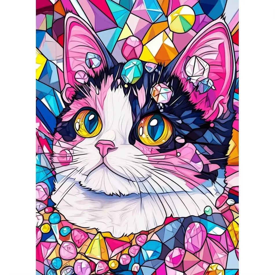 

Various Sizes Gems Cat Animal Jigsaw Puzzles Educational Games Colorful Puzzles Gifts Home Decor