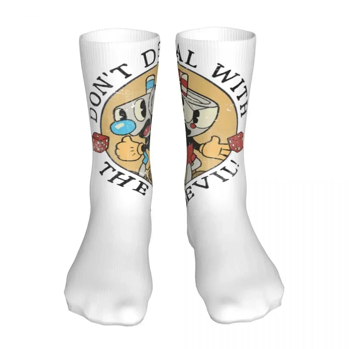 Happy Funny Socks Men's Women's Harajuku Cuphead And Mugman  Retro Games Sport  Spring Summer Autumn Winter