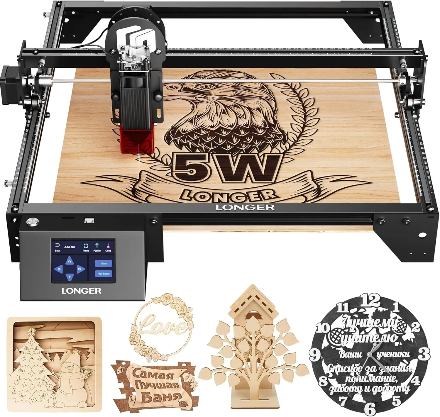 

LONGER Laser Engraver Ray5 5W Higher Accuracy DIY Laser Engraving Machine with 3.5" Touch Screen,Offline Usage Laser Cutter