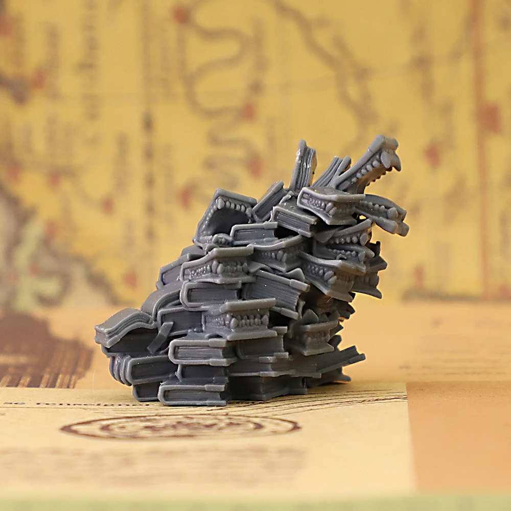 Book Pile Mimic Monster Miniature Unpainted Resin Figure for Tabletop RPG Wargaming Board Game