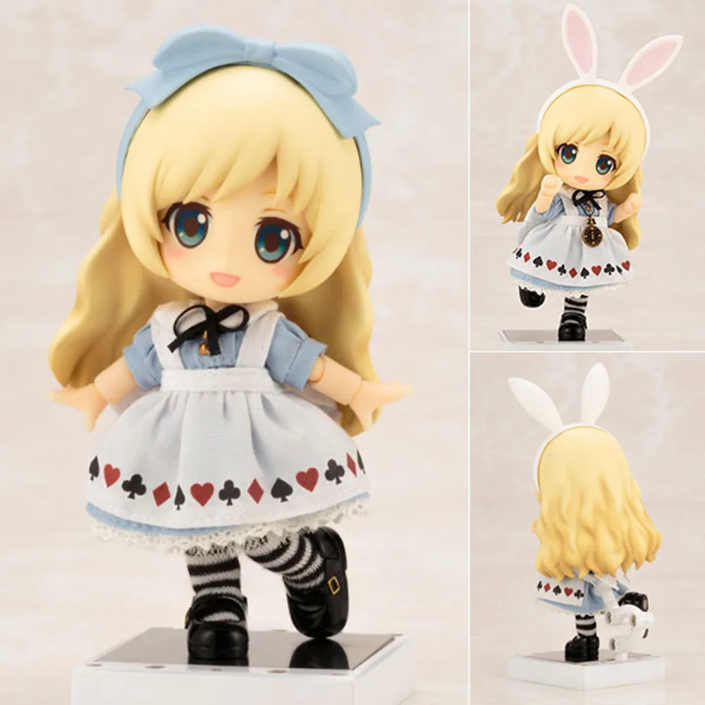 Q Version Alice in Wonderland Figurine with Ear Ear Clay Doll Jointed Moveable Cute Girl Model Collectible Anime Toy from Japan - view 6