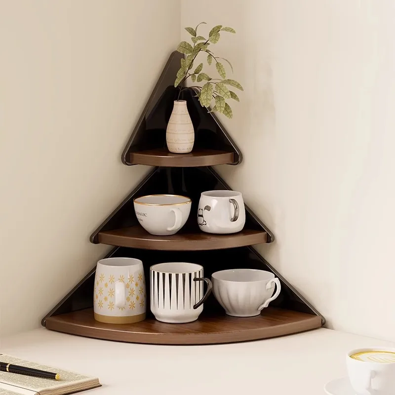 

Corner Desktop Cup Holder Organizer,Multi-Functional Storage Rack for Mugs,ea Sets&Coffee Cups,Space-Saving Tabletop Shelf