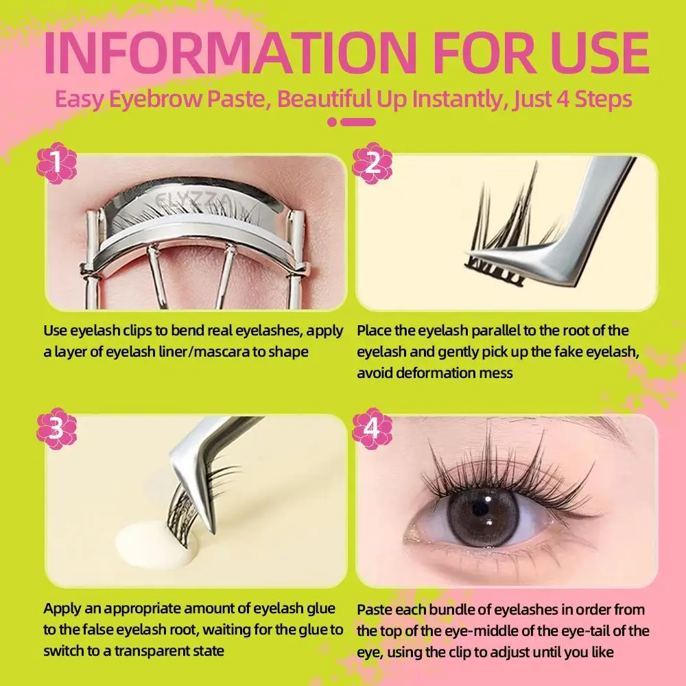 ขนตาปลอมแบบช่อใหญ่พิเศษ DIY ขนาด 9-13 มม. คละแบบ ขนตาปลอมสไตล์ชาร์ม สำหรับต่อขนตา แต่งหน้า ขนตาแบบรัสเซียนวอลุ่ม