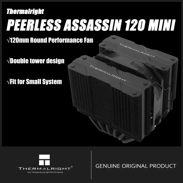 

Thermalright Peerless Assassin 120 MINI BLACK&WHITE CPU Air Cooler 6 Heat Pipes Fit for Small System Double tower