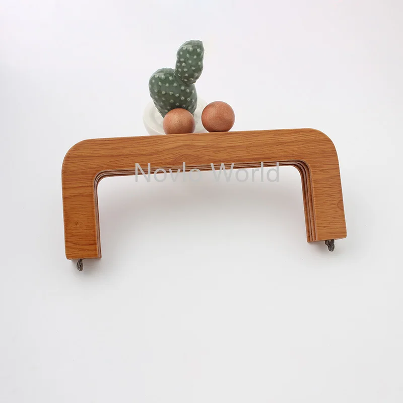 1-2-10 pieces 20X9cm Women Purse Bag Wooden frame,Natural Wood Purse Screws Frame Bag Handle DIY Handbag Accessories Parts