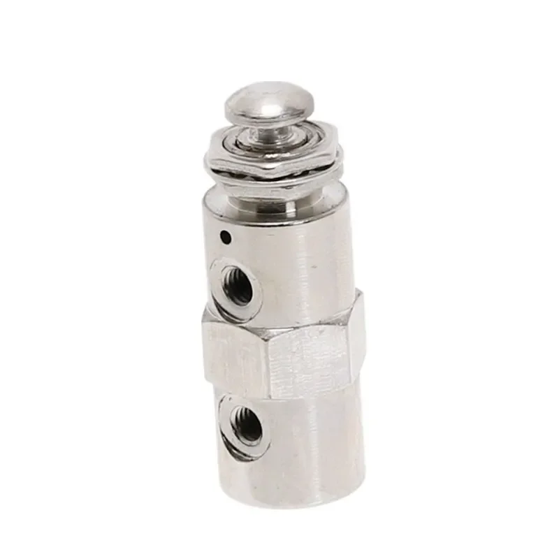 FMT Exhaust valve 2 Position 5 Way ON/OFF M5 Thread Push button Switch TAC-4P Air Pneumatic Mechanical Valve w Fiittings