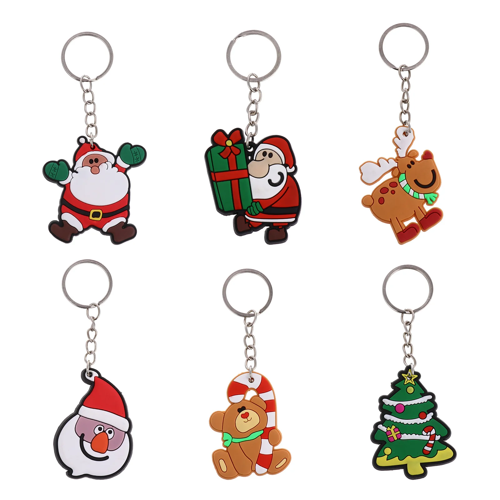 

30Pcs Christmas Santa Claus Keychains Durable Xmas Key Rings Bag Pendant Party Favors Holiday Key Decorations Bag Pendant