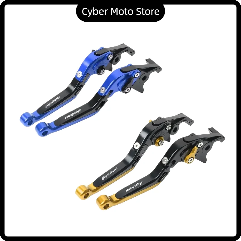 オートバイのクラッチレバーブレーキレバーセット調整可能な折りたたみハンドルレバーアクセサリー部品スズキ隼-gsx1300-1999-2007
