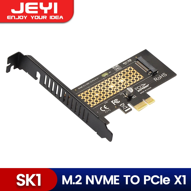 JEYI M.2 NVME naar PCIe 4.0 X16-adapter, M.2 NVMe SSD naar PCI-e 4.0-uitbreidingskaart, ondersteunt 2280/60/42/30 Solid State Drives