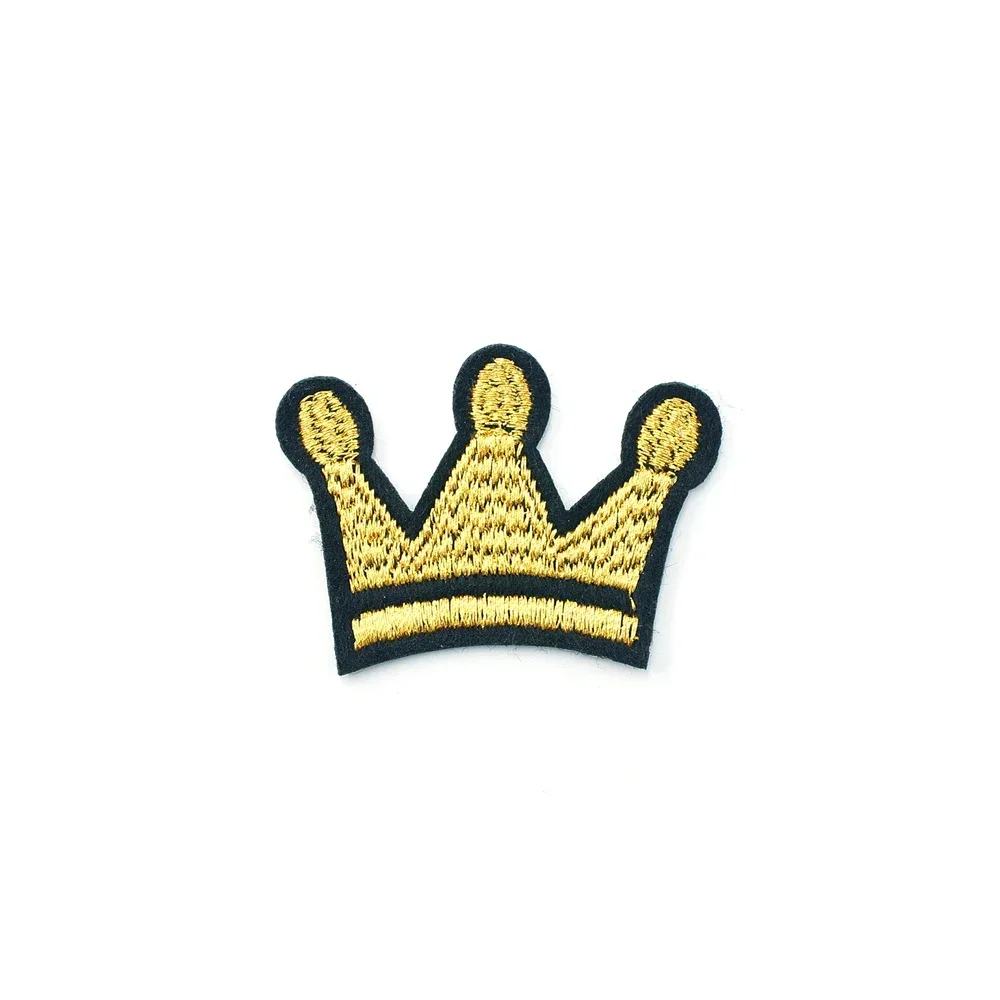 CROWN Size:3.5x4.7cm Iron On Patch Sewing On Embroidered Applique Fabric for Jacket Badge Clothes Stickers