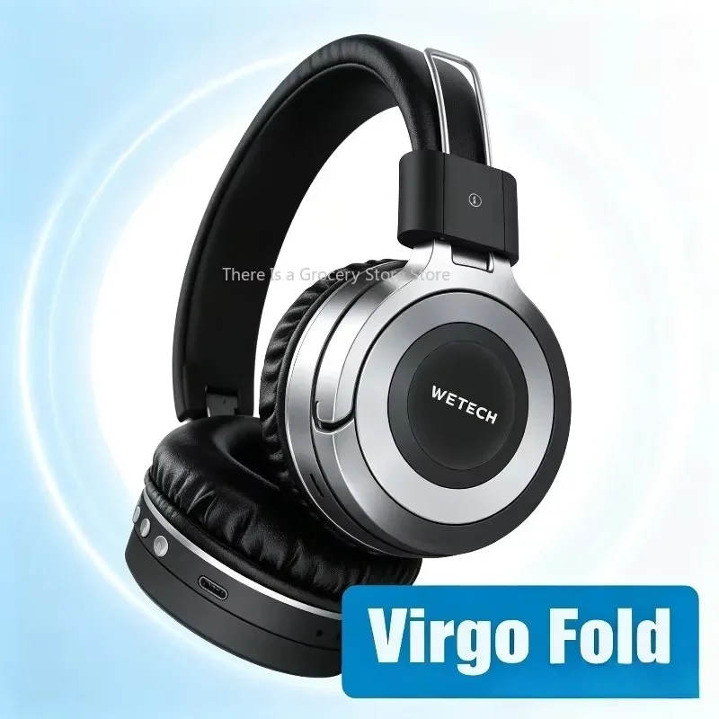 Cuffie da gaming con cavo WETECH e cuffie pieghevoli Bluetooth, cuffie stereo da 3,5 mm con microfono e controllo del volume, per PC, laptop, computer, gaming, ufficio e chiamate.