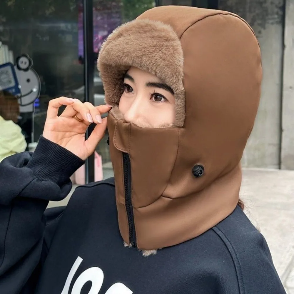 

New Warm Scarf Mask Integrated Hat Coldproof Breathable Helmet Cap Windproof Waterproof Neck Warmer Autumn and Winter