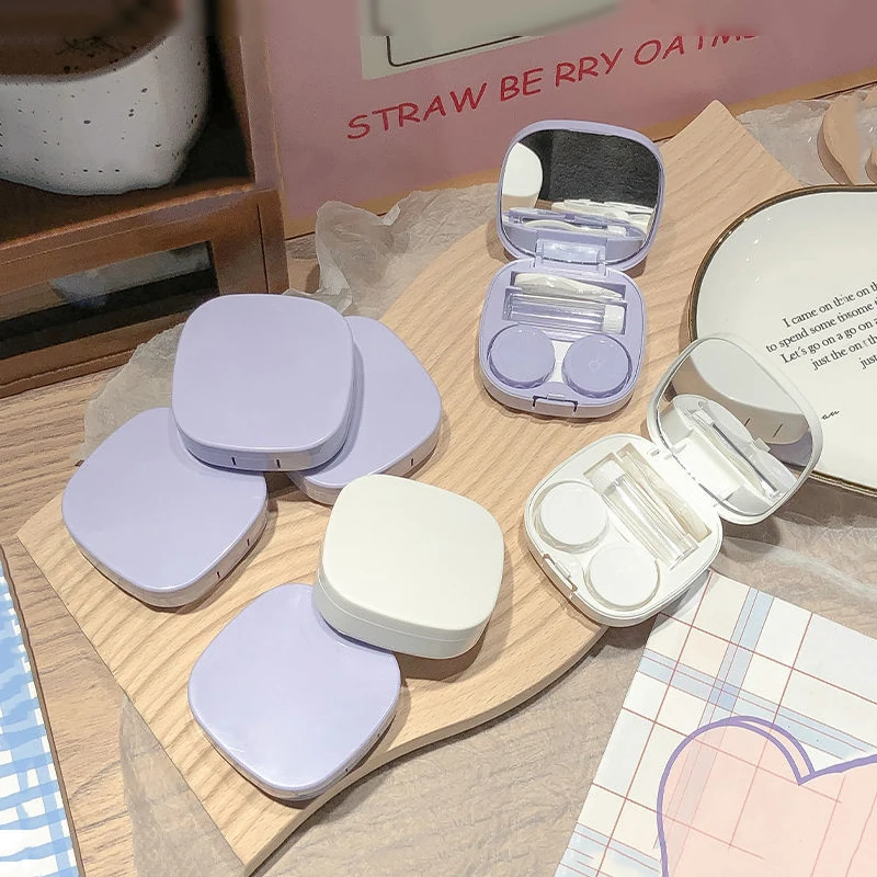Macaroon Color Contact Lens Box Eyes Care Contact Lens Container Box Portable Travel Eyewear Accessories Organizer Storage Box